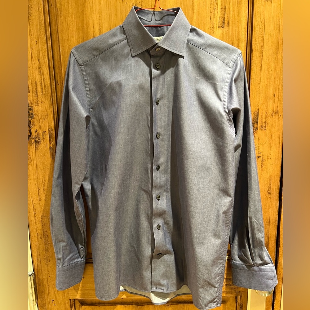 Eton blue dress shirt. Contemporary fit. Size 39 x 15.5.